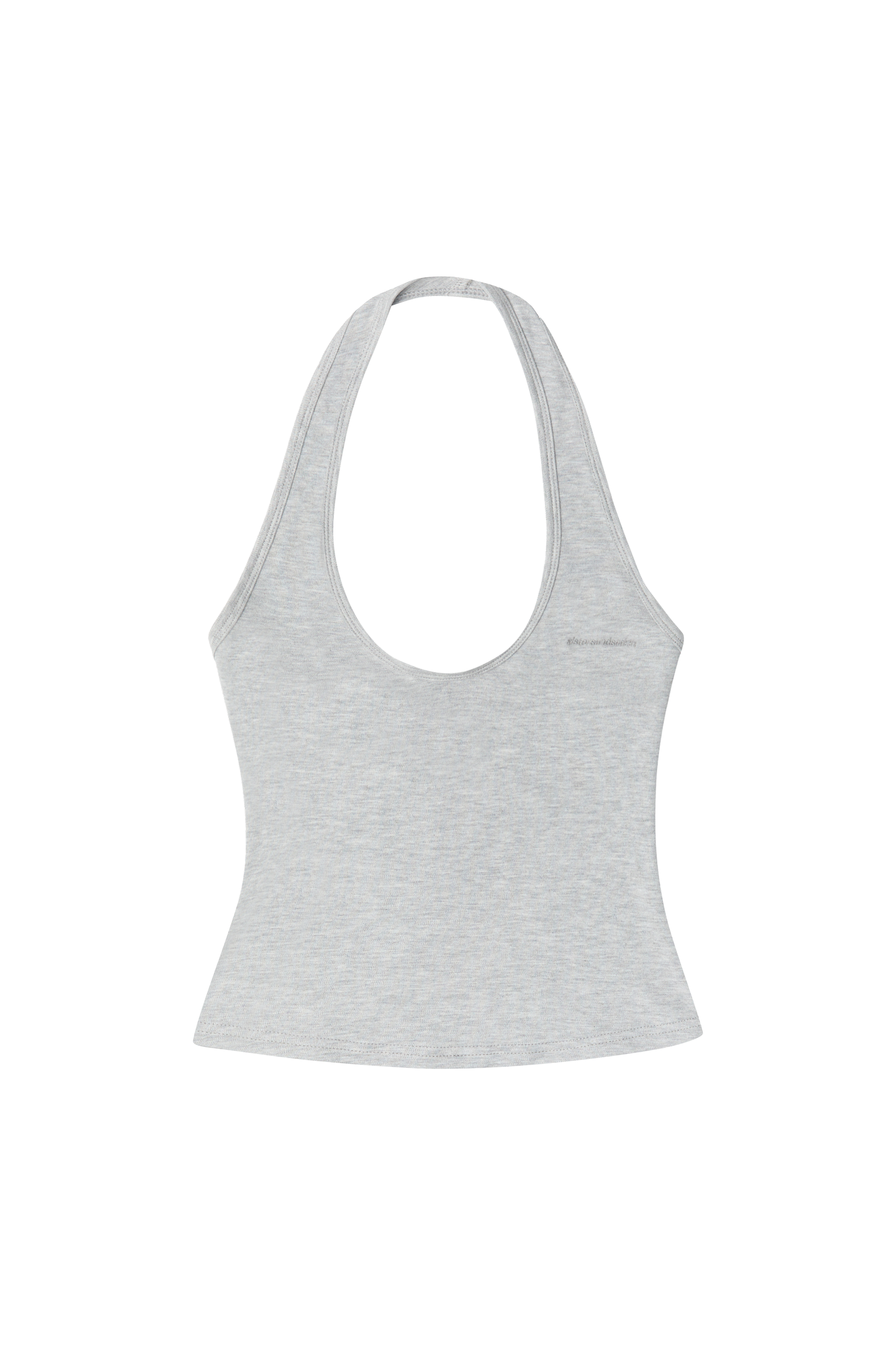 Huggie Halter Top in Marl Grey